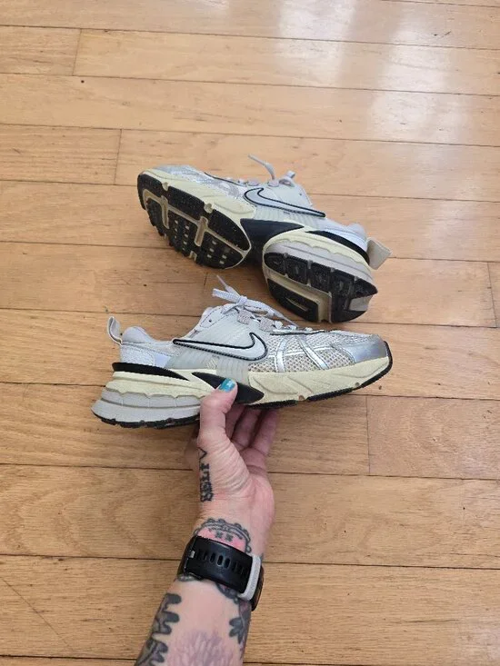 Nike | V2K Run Summit White Metallic Silver Sporty Sneakers | WMS 5.5