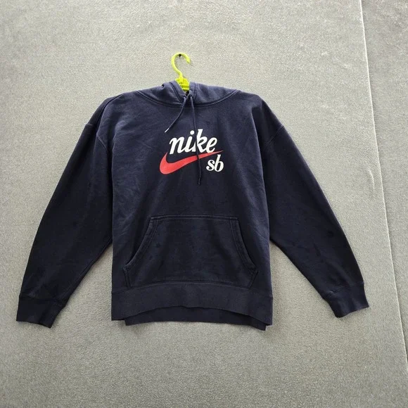 Nike SB Men Hoodie XL Navy Blue Graphic Fleece Nike SB  Activewear Logo