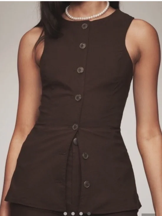 Maeve Anthropologie Button Front Vest Top