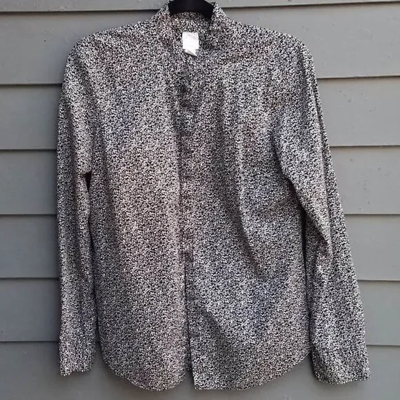 J Crew Black Tan floral The Perfect Shirt size 6