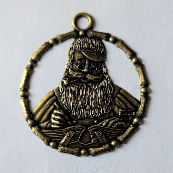 Vintage Normal Rockwell Design Santa Claus Ornament