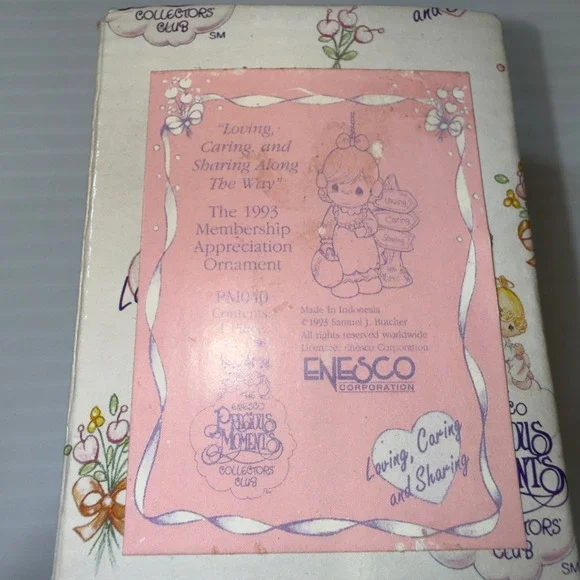 VTG Precious Moments 1993 Membership Appreciation Ornament PM040 Loving Caring‎