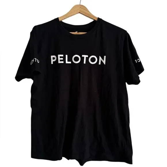 Peloton Black Short Sleeve Tees Athletic Lifestyle EUC
