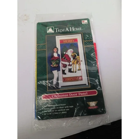 VINTAGE‎ PLASTIC INDOOR OUTDOOR SANTA CHRISTMAS DOOR HANGING NEW OLD ST