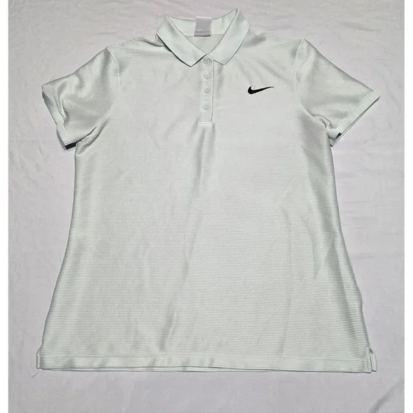 Nike Victory Dri-FIT Golf Polo Ribbed Shirt Womens Large Light Mint Green Golf