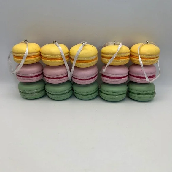 Hallmark Macaroon Ornament Lot of 5 pastel kitsch cottagecore whimsy