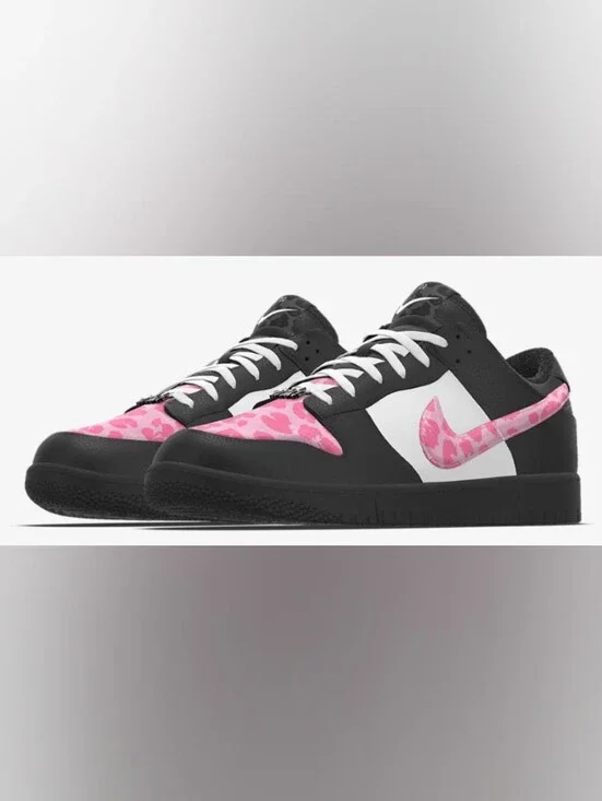 Nike Women's Black & Pink Leopard-Print Low-Top Sneakers Size 8.5 Like New