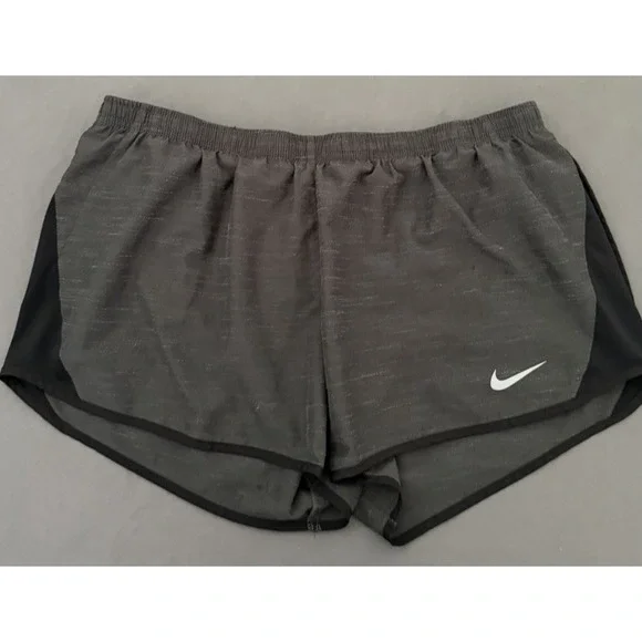 Nike Dri-FIT Running Shorts Womens Size XL Gray Athletic Lined Drawstring Waist