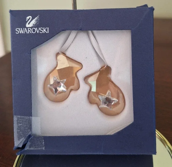 Swarovski Crystal Twinkling Mittens Christmas Holiday Ornament 1006038