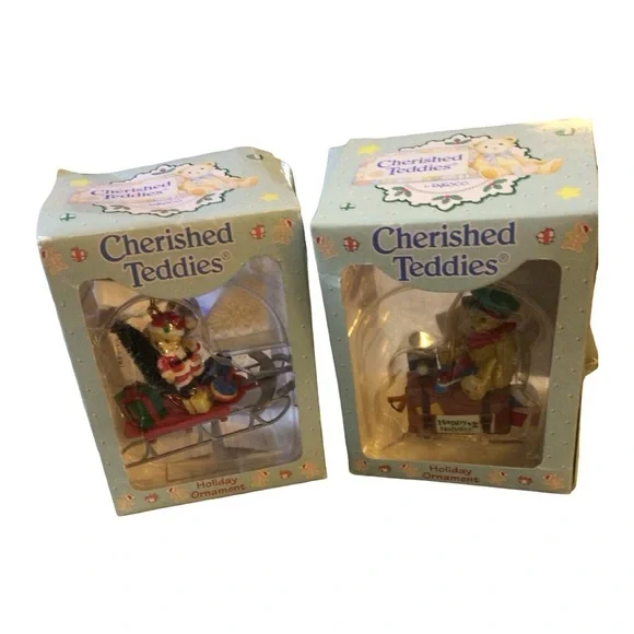 Cherished Teddies Festive Ornament Duo