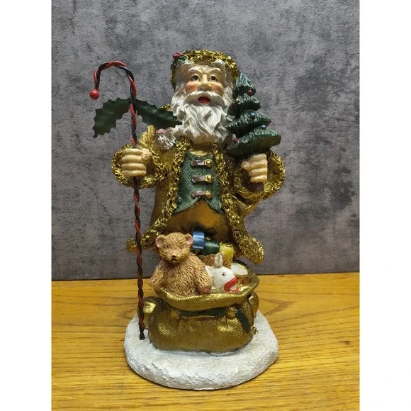 Santa's‎ Collection Heavy Santa Resin Golden Coat Three Hands Corp VTG 1995
