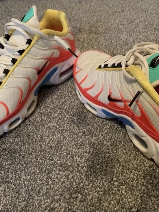 Nike women’s White Sneakers with Coral and Aqua Accents