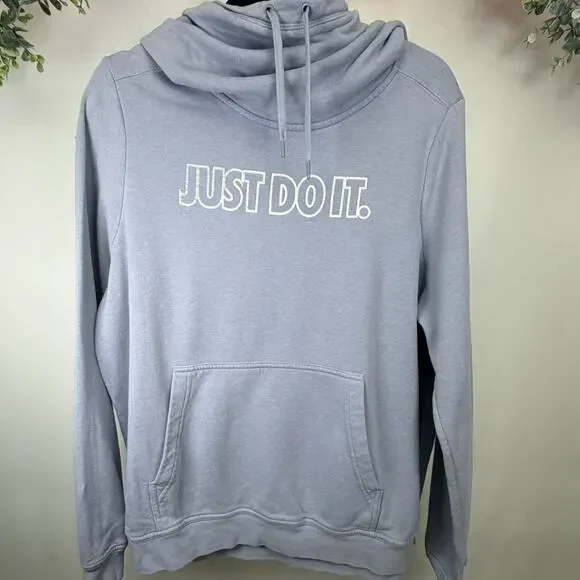 Nike Lavender Cowl Neck Hoodie Just Do It Athletic Sweatshirt Women's XL‎