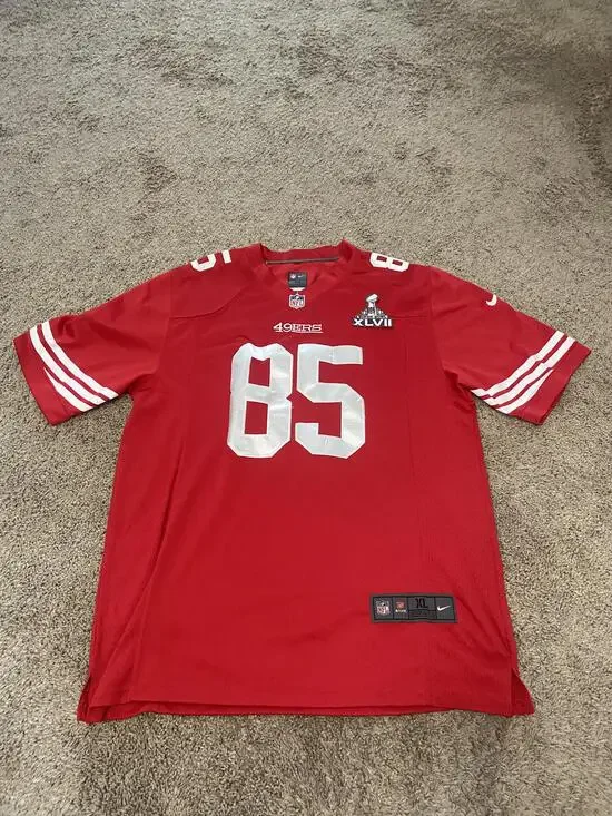 San Francisco 49ers Jersey Mens XL Red NFL Super Bowl XLVII Vernon Davis Nike