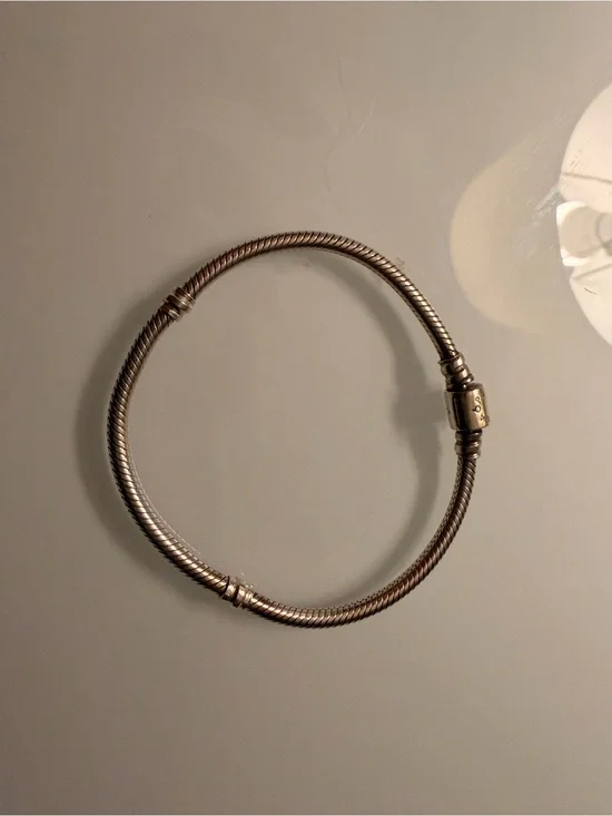 Sterling Silver Snake Chain Bangle Bracelet - Silver size 6 1/2”