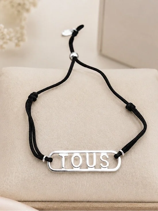 Black Cord Bracelet with Silver Accent 925