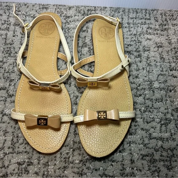 Tory Burch Brown Kailey Patent Leather Strappy Sandals Size 8