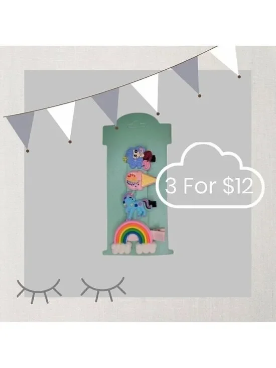 Children Hair Clips 4pc 3 for $12