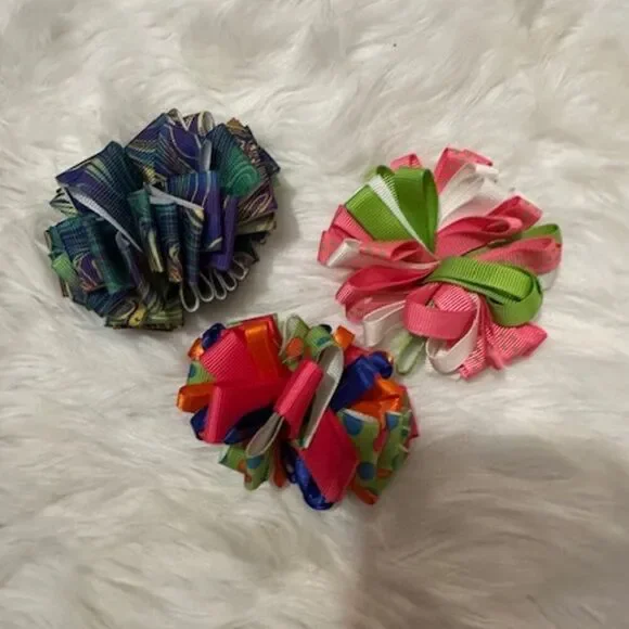 Bundle (3) of Loopy Bows   5B8090  Handmade NWT Boutique
