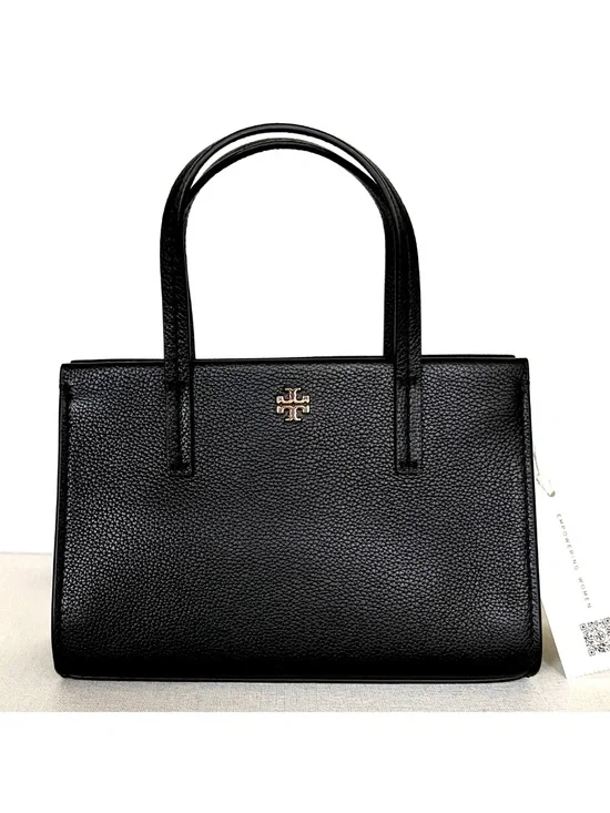 New Tory Burch Blake Mini Tote Pebble Leather Black