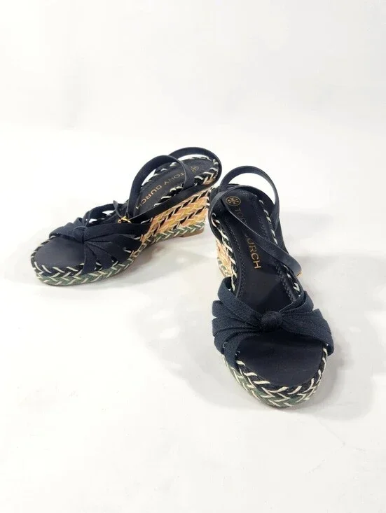 Tory Burch Ines Multicolor Wedge Sandals Size 9.5