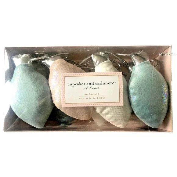 Cupcakes & Cashmere Shimmer Pastel Garland Light Bulb Holiday Christmas 6 FT