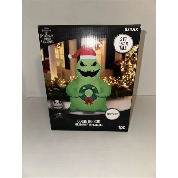 Disney Oogie Boogie Christmas Inflatable‎ Wreath 5 ft Nightmare Before Christmas