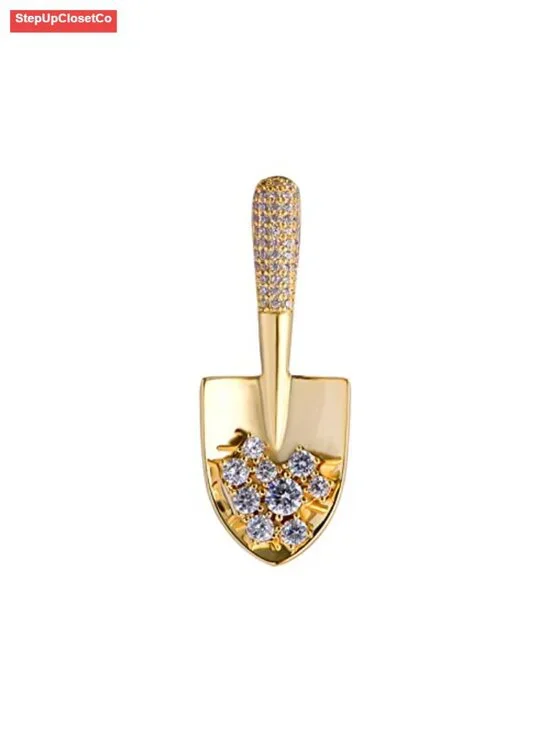 Gold Plated Copper Brooch Pin with Zircon Gemstone - Stylish Women's Costume