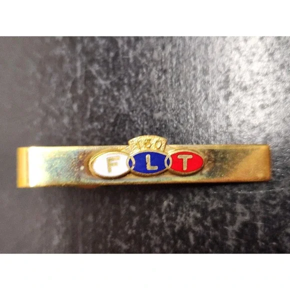 Vintage‎ FLT 150 Gold Tone Enamel Tie Clip Fraternal Lodge Collectible