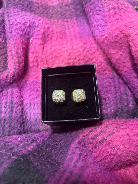 kate spade Gold-Tone Iridescent Druzy Stud Earrings