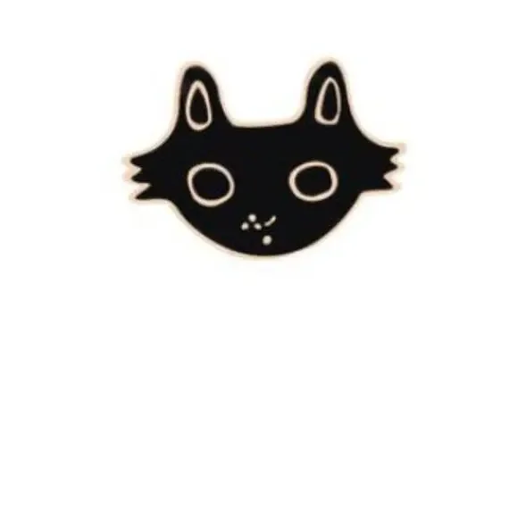 Black Cat Face Pin Brooch