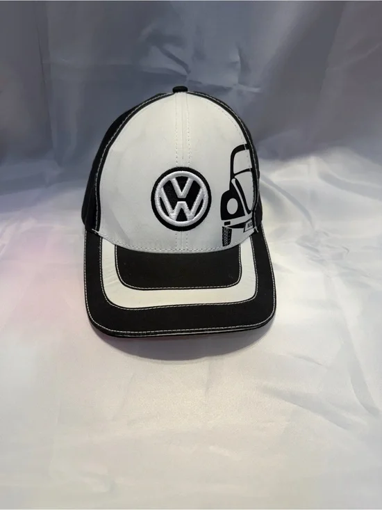 VW Logo Black & White Baseball Cap with embroidered VW logo
