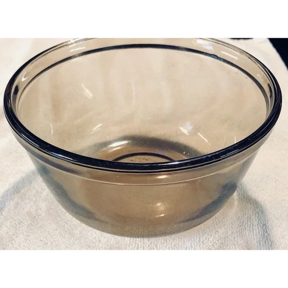 Anchor Ovenware Amber Glass Rimmed‎ 1qt Mixing Bowl