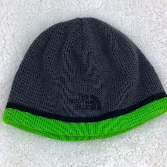 The North Face Black and Green Knit Hat