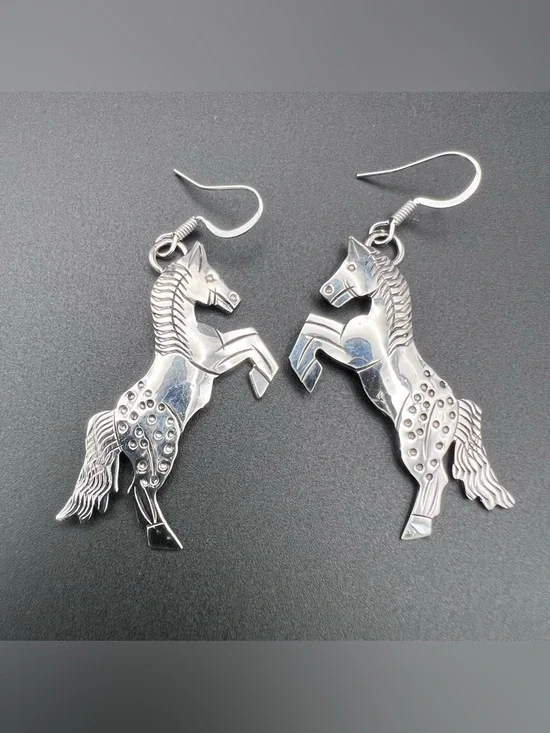 Native American Horse Earrings by Louisse Yazzie