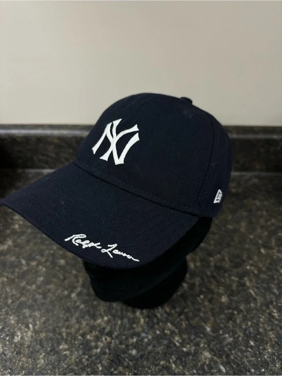 Ralph Lauren Navy Baseball Cap with White NY Logo