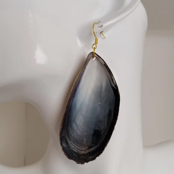 Genuine Mussel  Shell Earrings