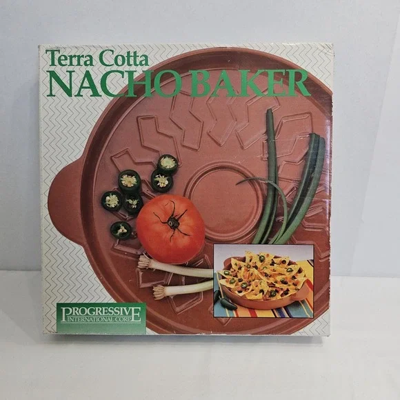 Vintage Pregressive  Terra Cotta Nacho Baker Platter New In Box  11