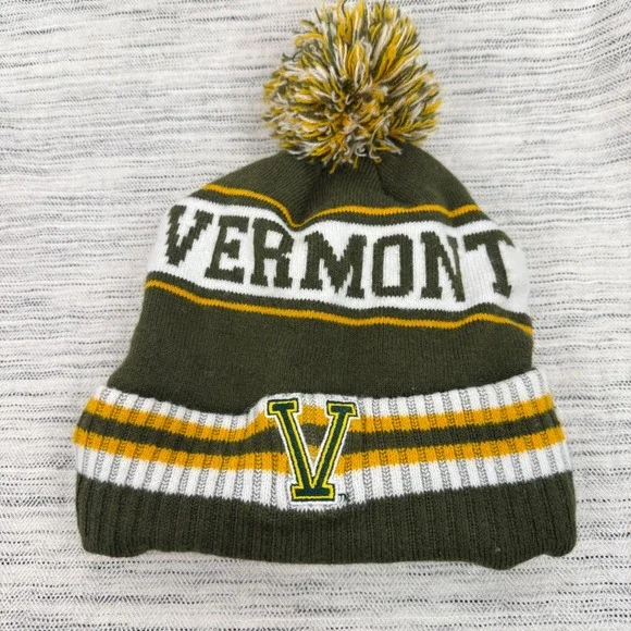 University of Vermont Kid's‎ Knit Hat Beanie Pom Pom Fleece Lined Logo
