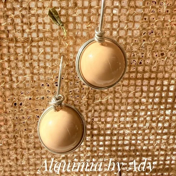 Silver Acrylic Earrings | Wire-Wrapped Statement Pair