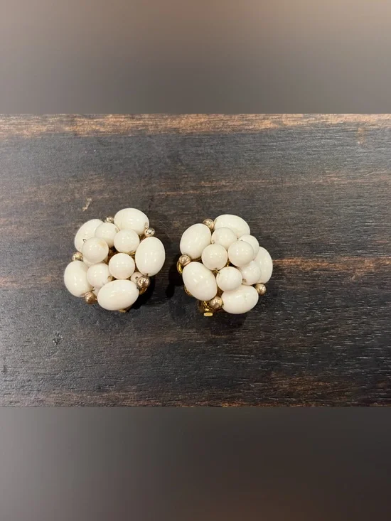 Japanese Milk Glass Earrings