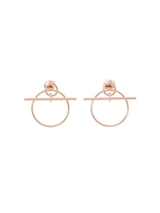 Hermes Earrings Loop Echappee PM 18k Pink Gold
