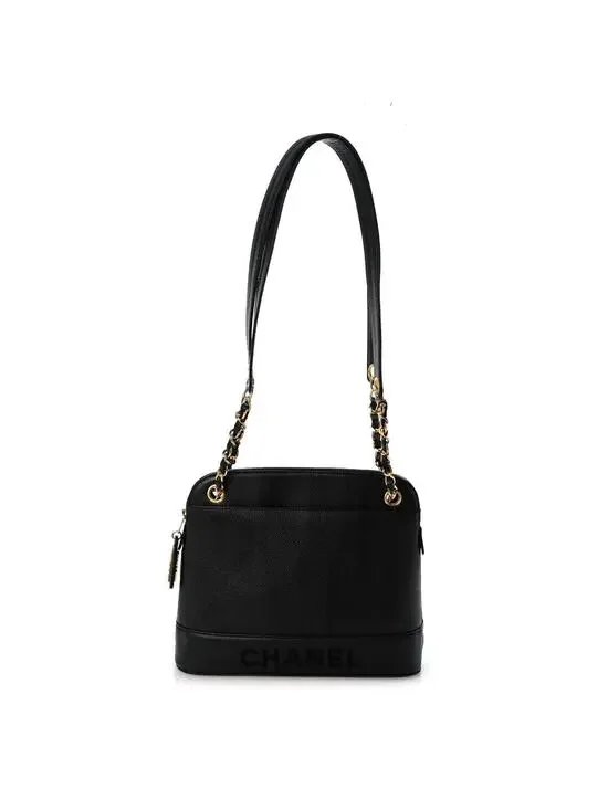 Chanel Caviar Cc Shoulder Bag Black #332398C14B