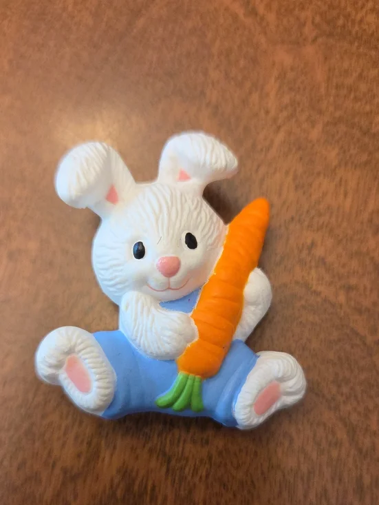 Cute Bunny with Carrot Pin/ Brooch By Gibson Greetings Inc