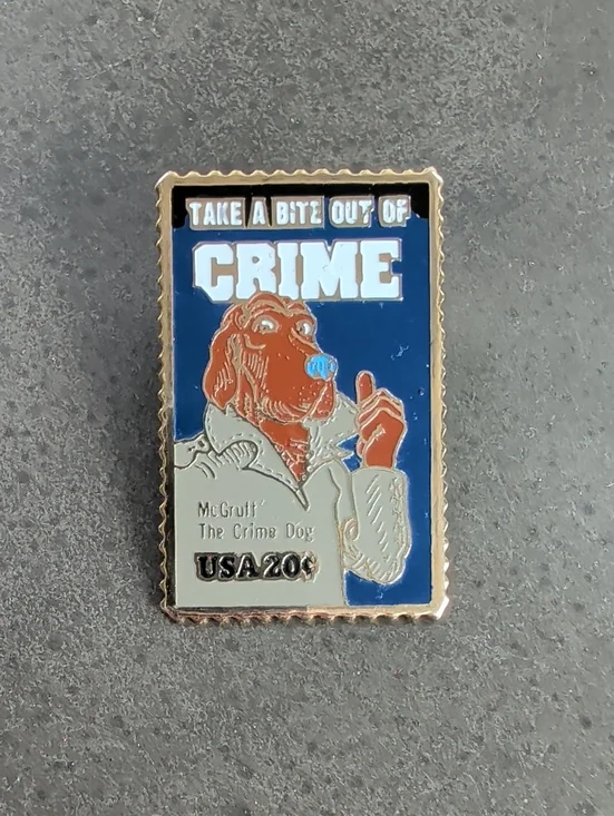 1984 McGruff The Crime Dog Postage Stamp Pin