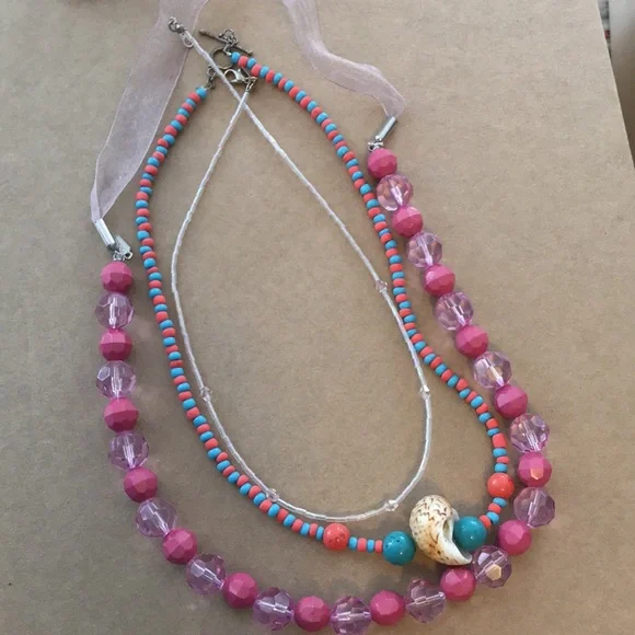 3 tween princess girls necklaces 1 signed Rachel