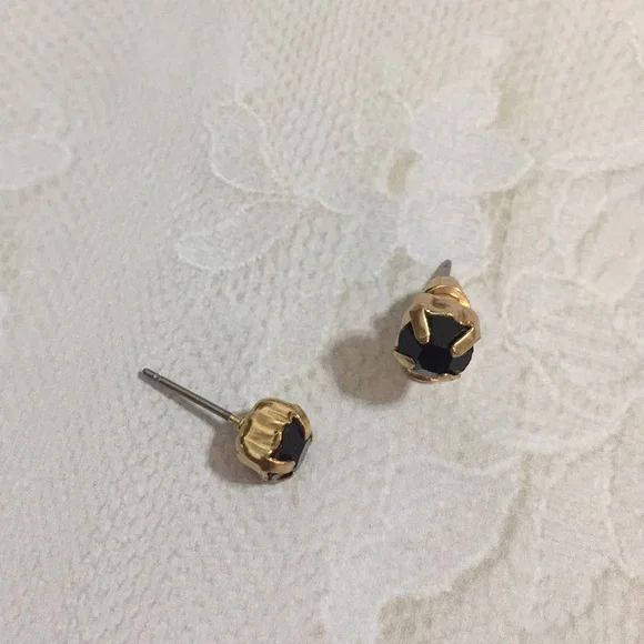Black diamond stud earrings