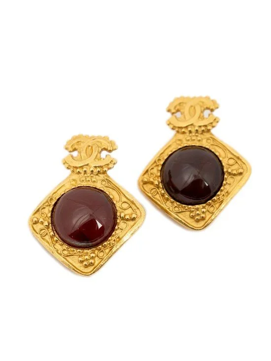 Chanel CC Gripoix Diamond Earring