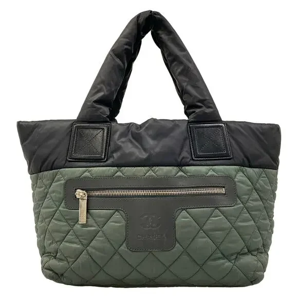 Chanel Coco Cocoon Tote Bag Green Black Gray