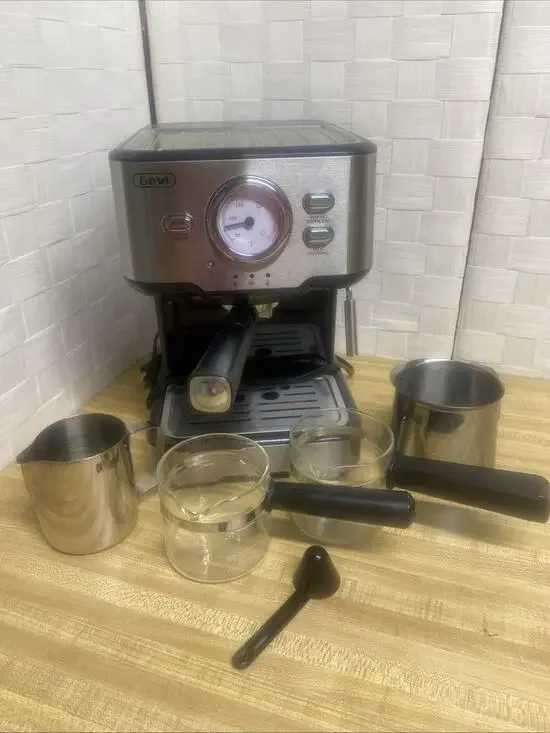 Used Gevi Espresso Machine with Milk Frother, Portafilter, More